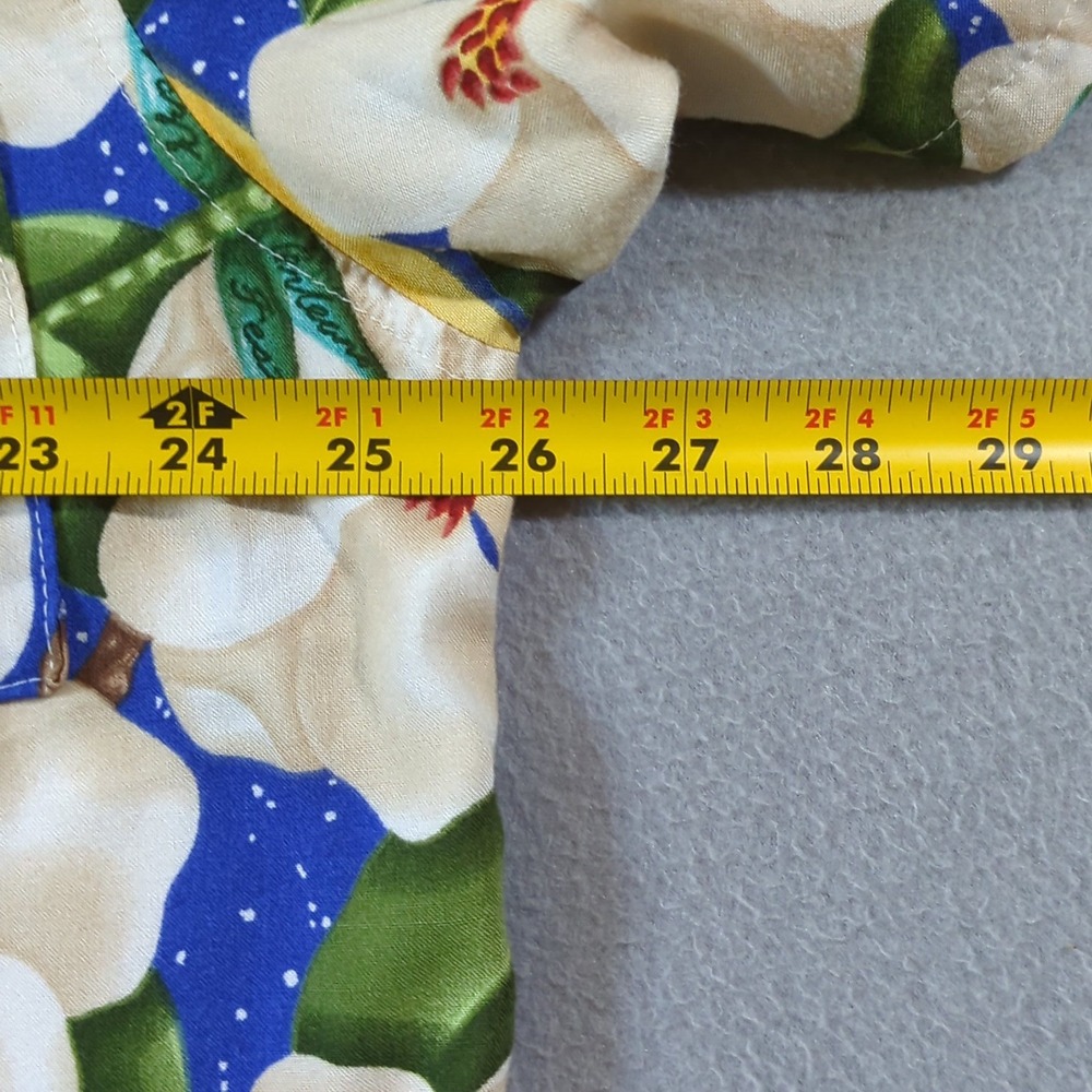 BayouWear HowAhYa Hawaiian Shirt Moonlit Magnolias Mens XL Blue Dragonfly Rayon - Picture 7 of 9